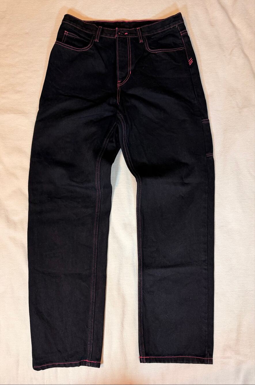 BDG Black Carpenter Utility Pants 32x32 Pink Stitch Straight Leg